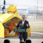 Gov. Josh Shapiro visited Pittsburgh International Airport to announce his energy-focused Lightning Plan in January 2025.